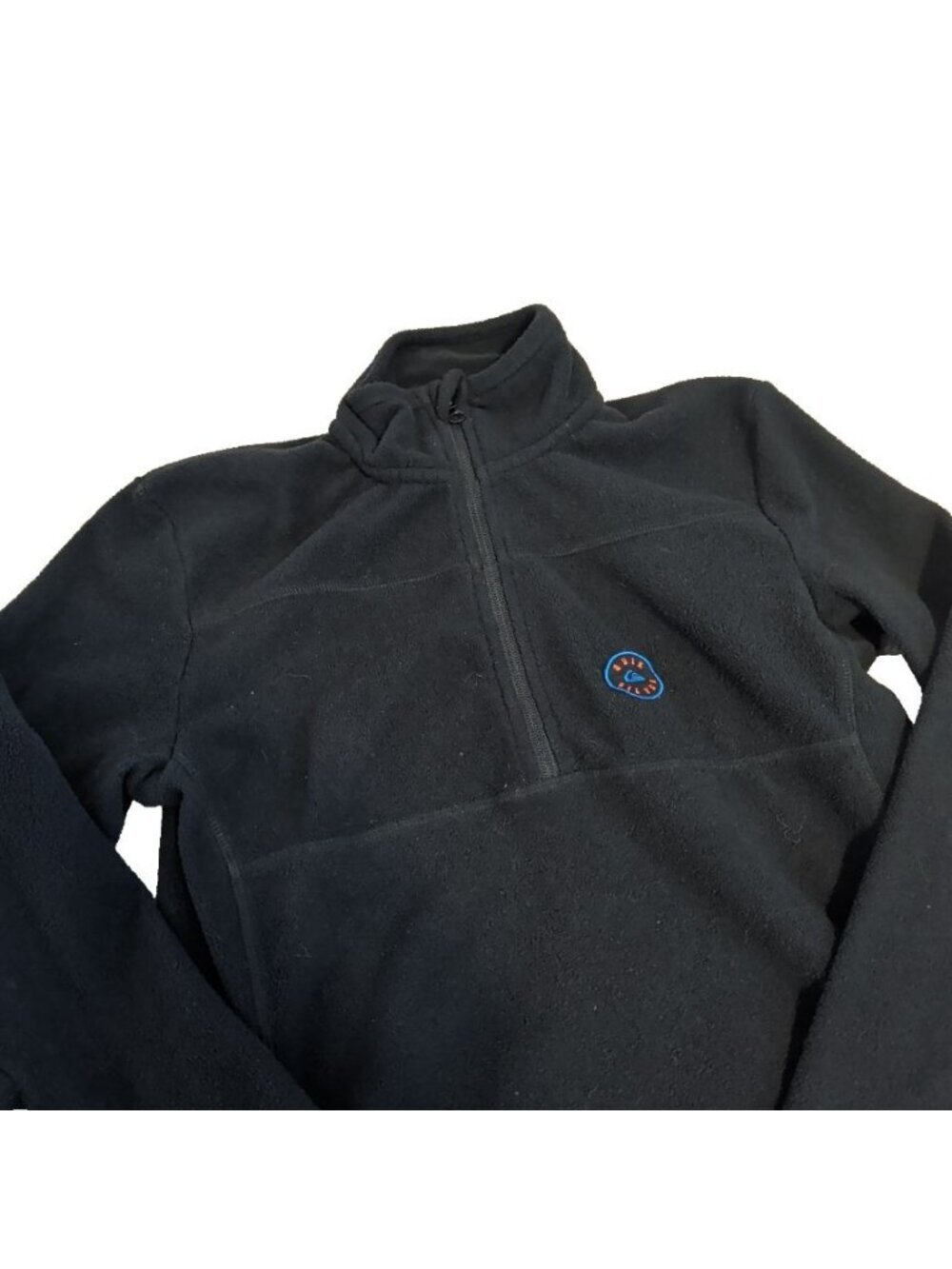 Boys Quiksilver Sweater Aker Fleece Black 1/4 Zip Large 14 Skater Hiking y2k VGC